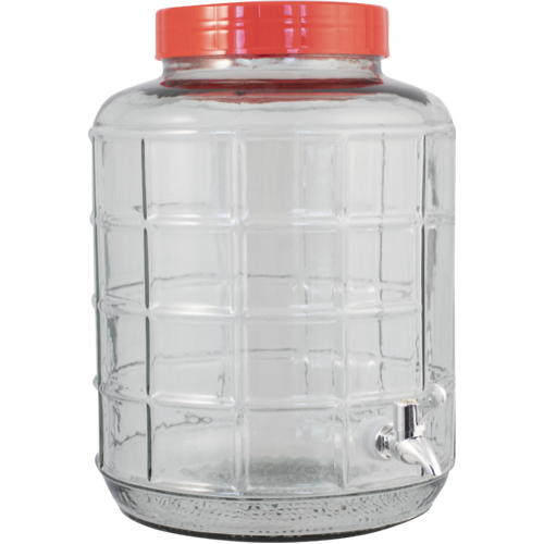Farro Glass | Wide Mouth Glass Carboy | Ported w/ Spigot | 4 Gal